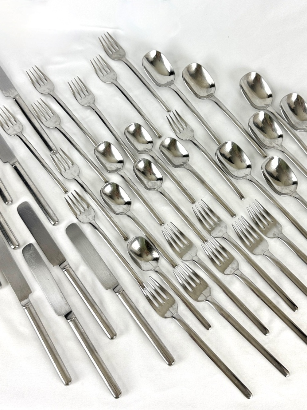 Vintage 38 pc Lot Fortunoff Stainless Steel Flatware FTU2 Spoons Knives Forks
